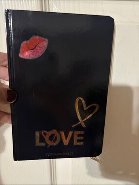 Victoria's Secret Black Notebook with Gold LOVE and Lip Accent